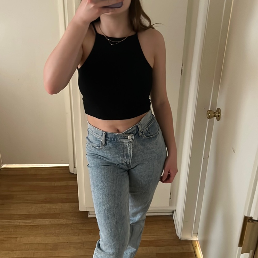 American eagle black halter tank